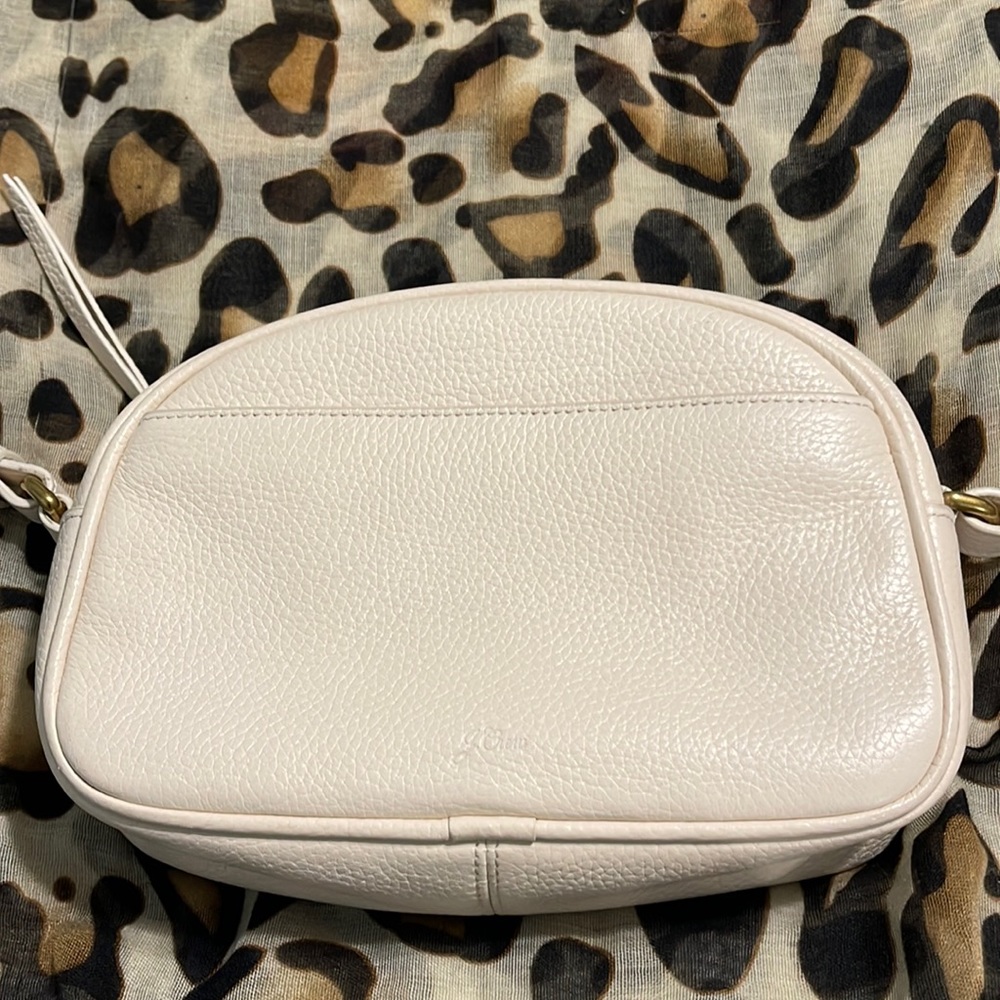 JCrew cream leather crossbody handbag